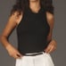 Anthropologie Halter Cowl-Neck Tank Top Ribbed in Black Size L