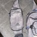 NWT, Adidas gray/ blue stone sling bag.