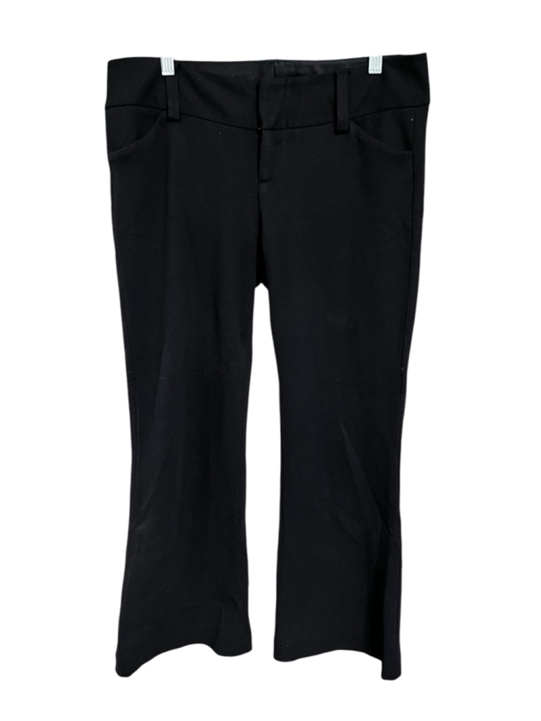 Alice + Olivia Cropped Black Trouser Pants Wide Leg Womens Size 10 Business Work