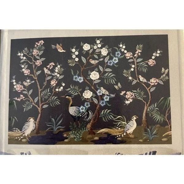 Canvas Texture Adhesive Mural Peel & Stick Wall Decor Botanical Scene 94.5 x 64