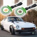 New 2PCS JDM Brake Green TSURIKAWA Ring Subway Train Bus Handle Black Strap