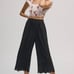 Anthropologie Black Eyelet Wide Legged Cropped Pants Sz 6