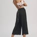 Anthropologie Black Eyelet Wide Legged Cropped Pants Sz 6