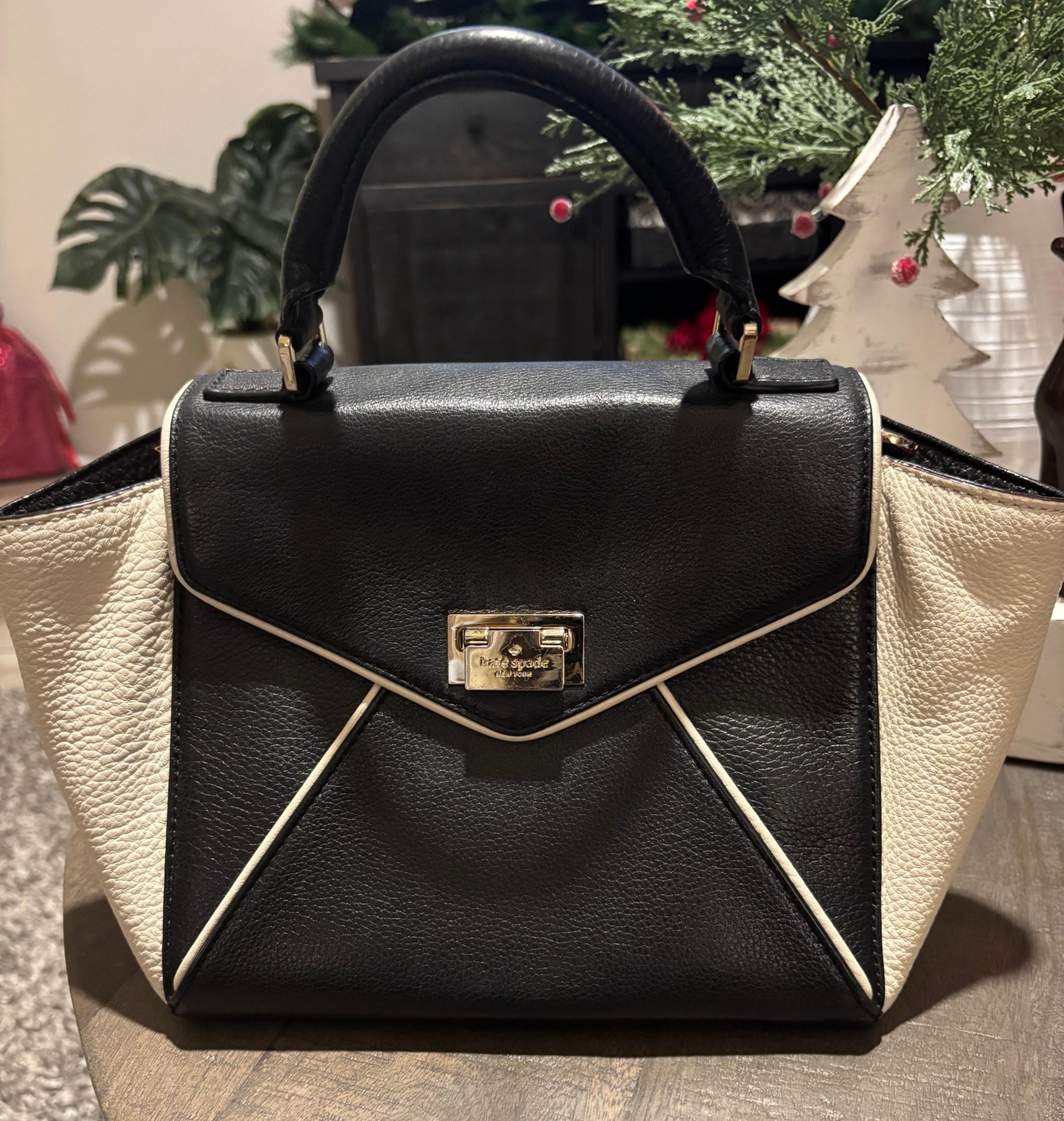 Kate Spade LAUREL WELLESLEY PLACE Blk/Porcelain Satchel Bag. WKRU3109