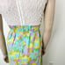 Vintage 60s 70s Size Medium M Cream Mock Neck Groovy Floral Print Bow Maxi Dress
