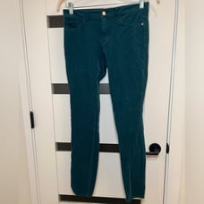Anthropologie Pilcro & the Letterpress Teal Skinny Crop Serif Cords 28