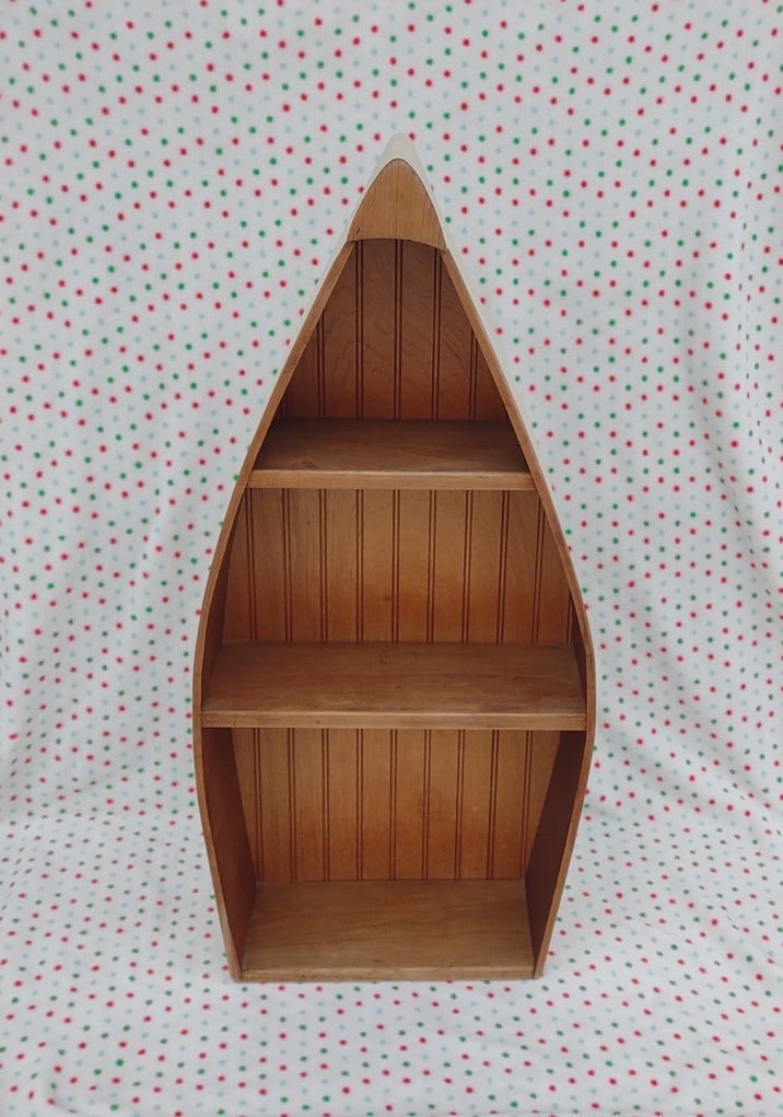 Rustic Wood Canoe Wall Shelf, Cabin Lake Lodge Furniture, Lakehouse Cabin Wall D