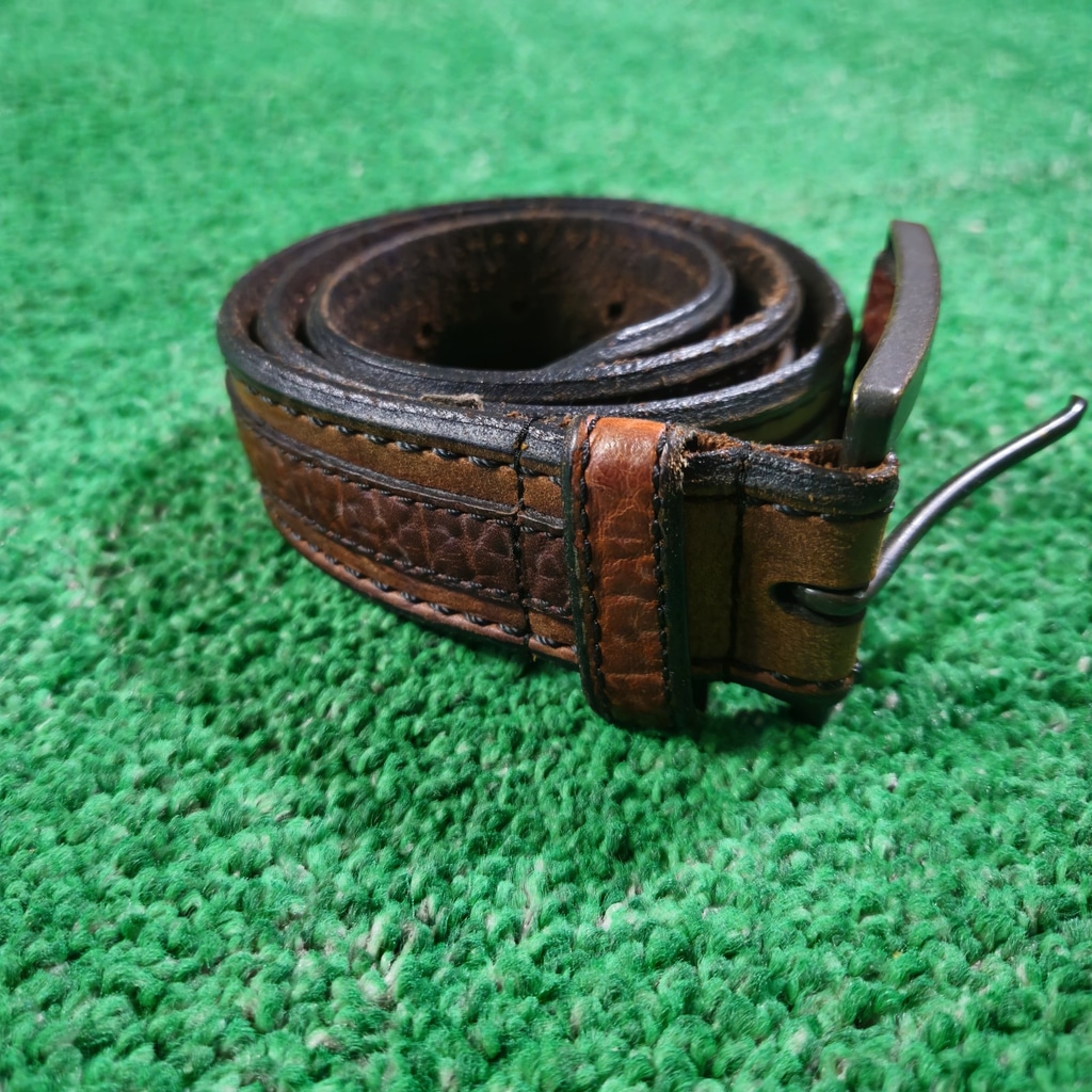 Genuine American Vintage Bison Leather Belt Western Cowboy Handmade SW Size 32