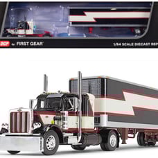 Peterbilt 359 with 36 Flat Top Sleeper and 40' Vintage Dry Goods Trailer Black