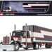 Peterbilt 359 with 36 Flat Top Sleeper and 40' Vintage Dry Goods Trailer Black
