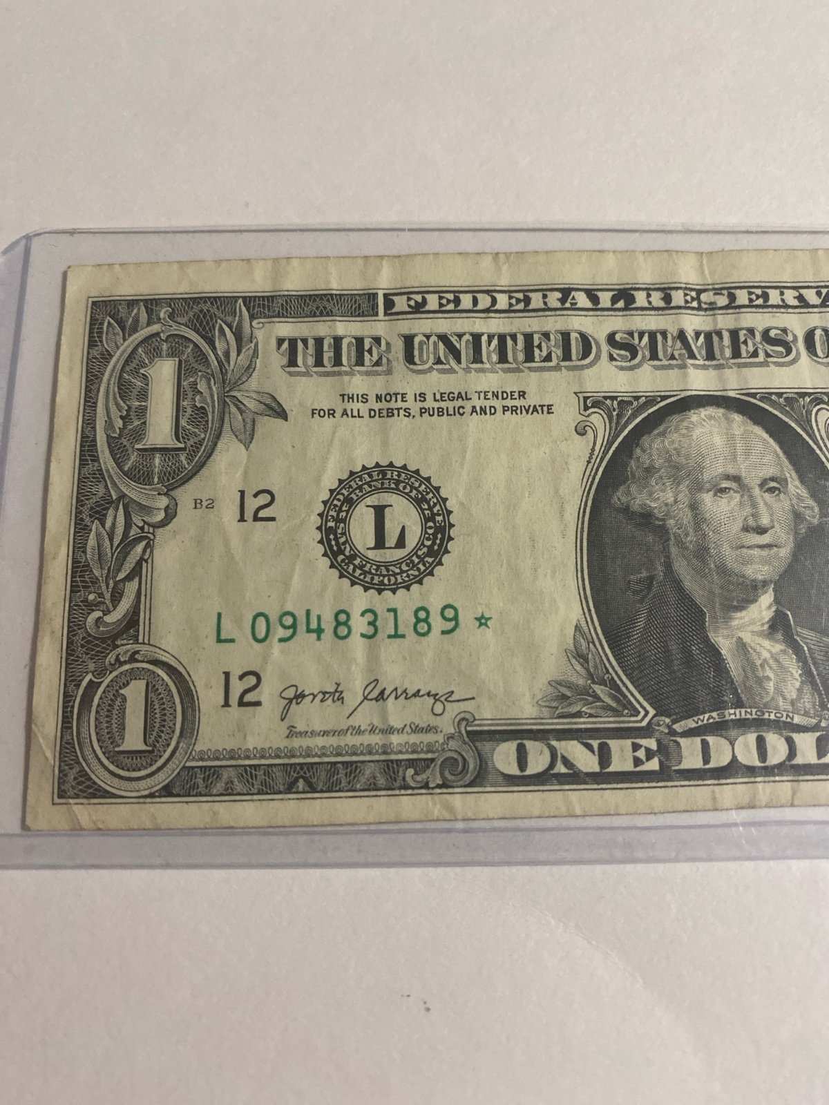 1 Dollar Bill Star Note