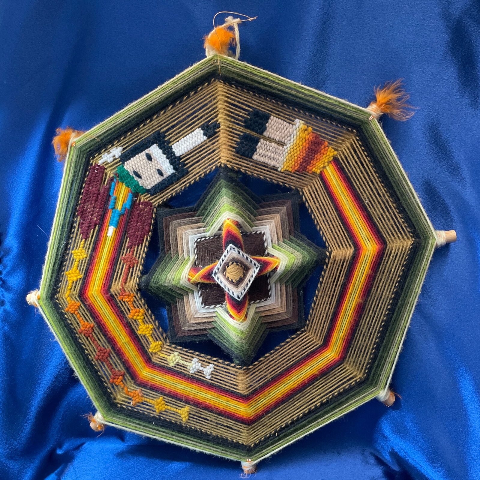 Vintage Native American Handmade God's Eye Weaving