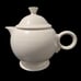 Homer Laughlin White Fiesta Fiestaware Classic Ceramic Retro Teapot With Lid.  B