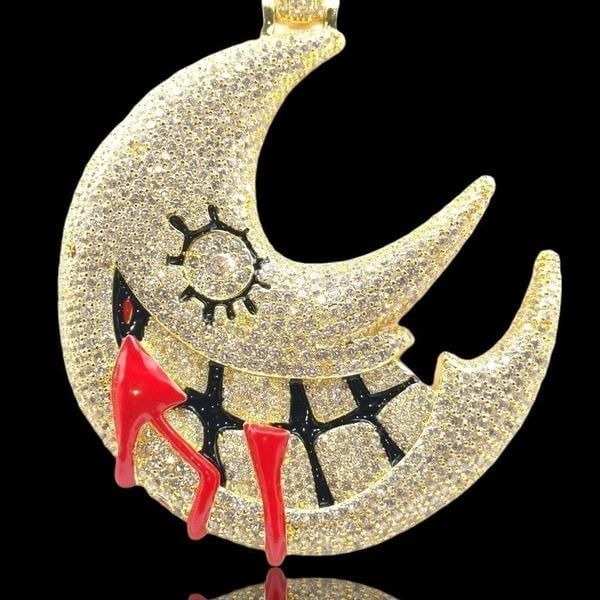 Yellow Gold Finish Crescent Moon
