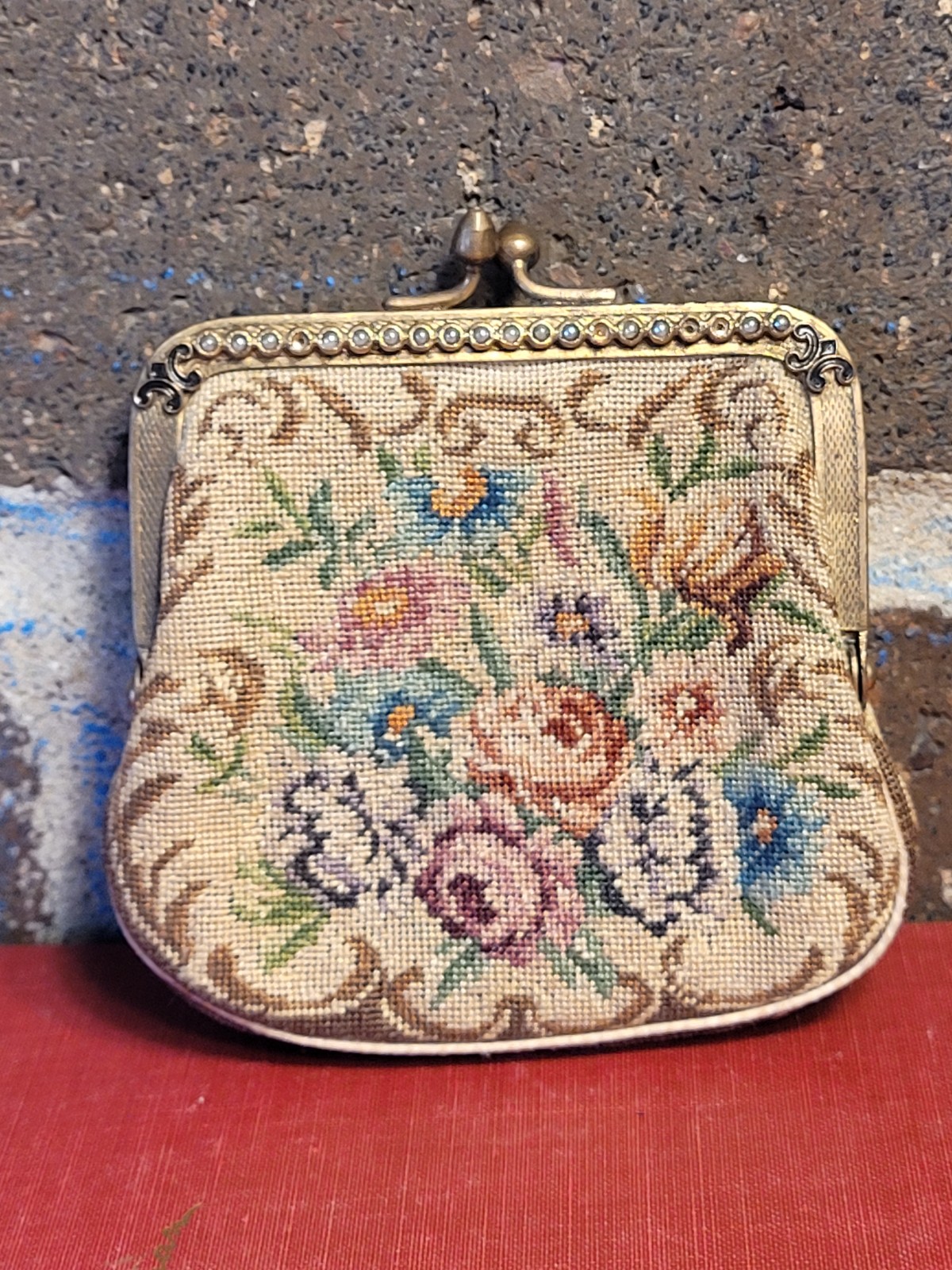 Vintage Floral Tapestry Double Sided Coin Purse