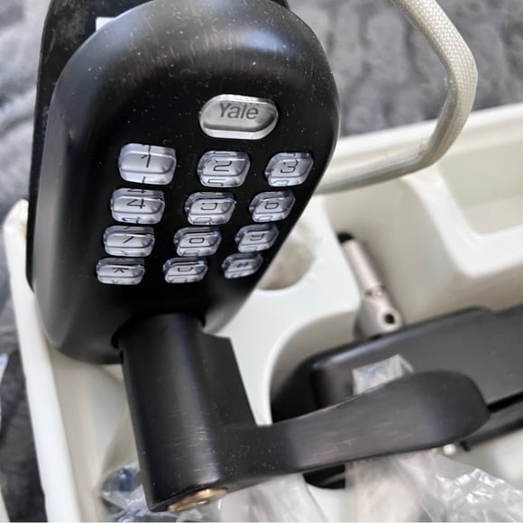 Oil Rubbed Bronze Lever Lock Yale with door handle