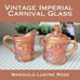 Imperial Carnival Glass Creamer & Sugar Bowl Marigold Lustre Rose Ruffled Rim