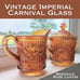 Imperial Carnival Glass Creamer & Sugar Bowl Marigold Lustre Rose Ruffled Rim