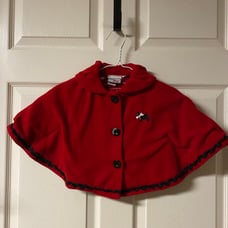 Red Cape Poncho Girls 24 Months Shrug Coat Scottie Dogs Fleece Dog Paw “Arm”