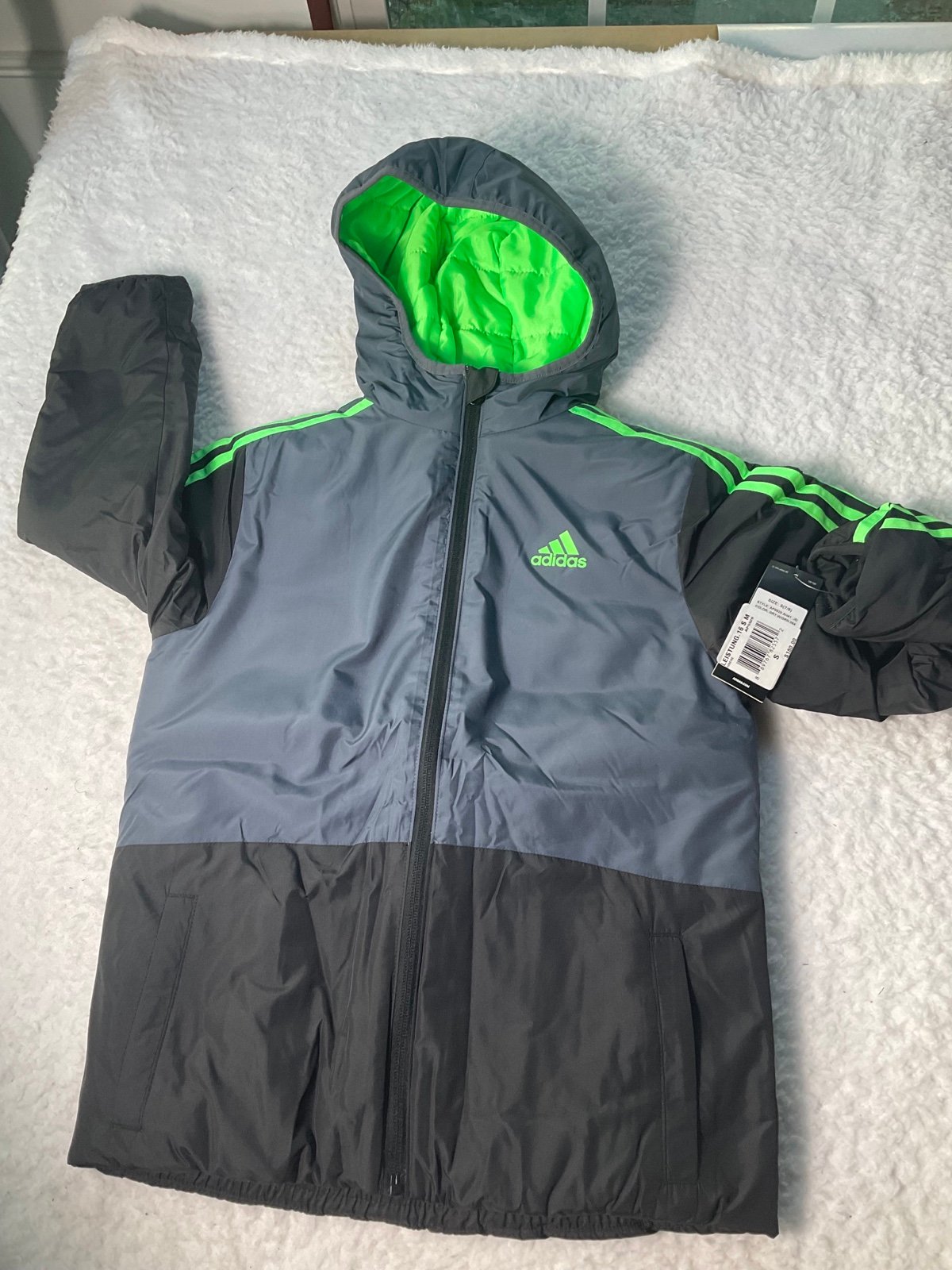 adidas Boys Color Block Insulated Jacket Size S (7/8) Unisex