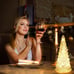Table Top Christmas Tree Decorations with Fairy Lights,Gold Mercury Glass Finish