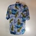 Tommy Bahama Hawaiian Shirt Aloha Palm Leaves print blue