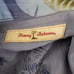 Tommy Bahama Hawaiian Shirt Aloha Palm Leaves print blue