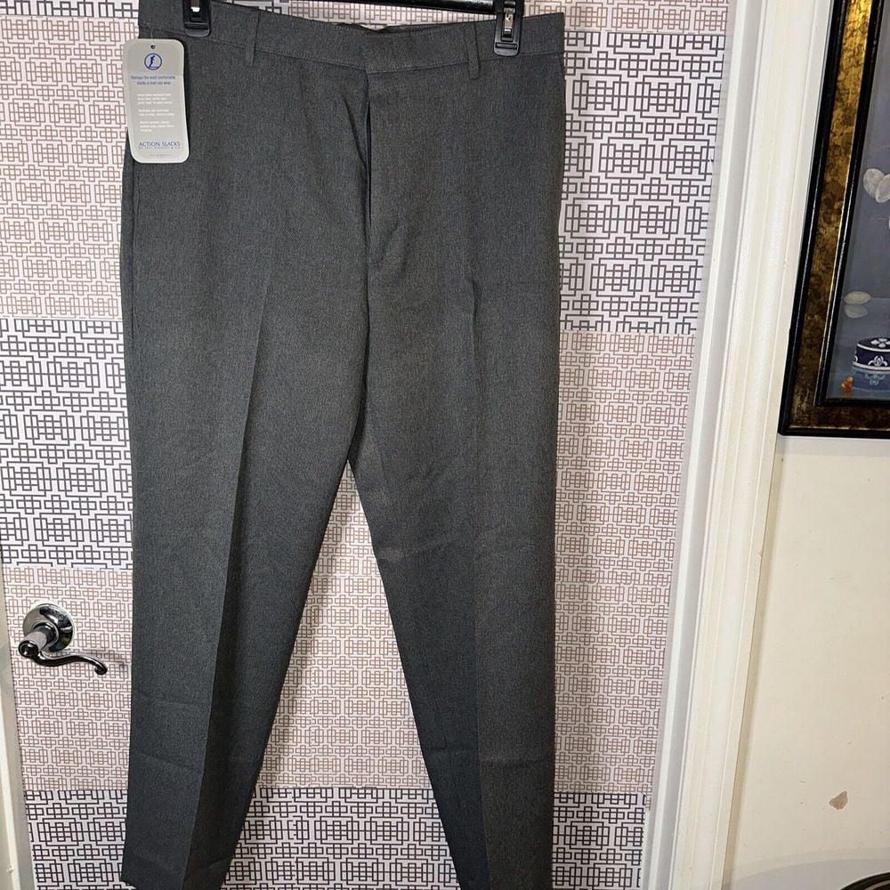 NWT Vintage Levis Action Slacks W 36/L 41; Brown Polyester Talon Zipper /USA
