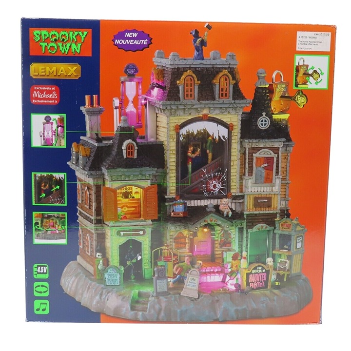NEW Lemax Spooky Town Horrid Haunted Hotel 15725 2021 Sights Sounds Halloween