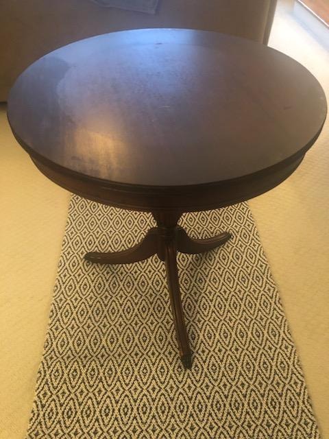 Antique Round Table with Metal Claw Feet