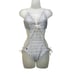 Ralph Lauren Cut Out One Piece Swim Suit White Blue