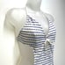 Ralph Lauren Cut Out One Piece Swim Suit White Blue