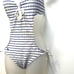 Ralph Lauren Cut Out One Piece Swim Suit White Blue