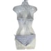 Ralph Lauren Cut Out One Piece Swim Suit White Blue