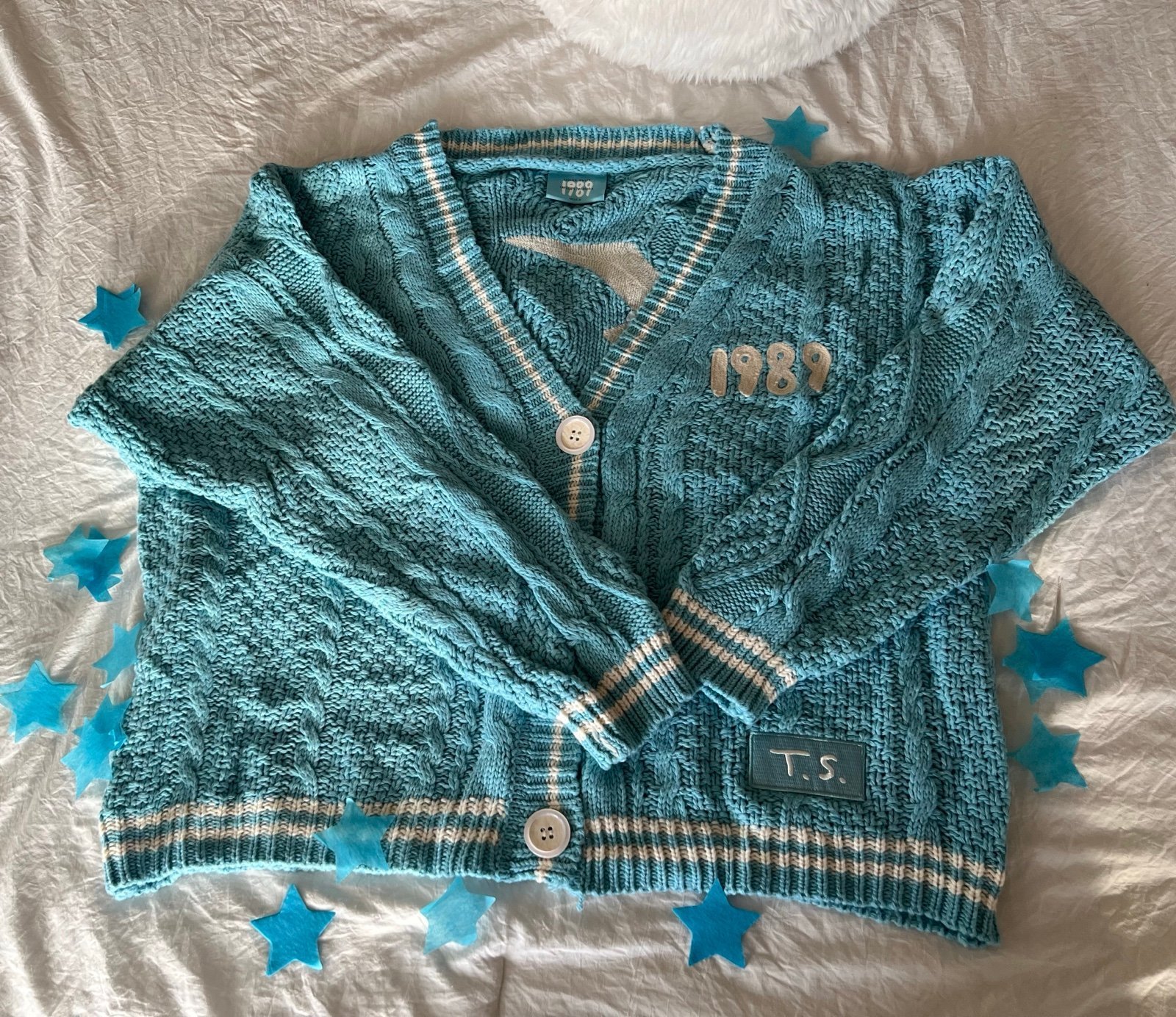 TAYLOR SWIFT 1989 Cardigan with Stars confetti NWT