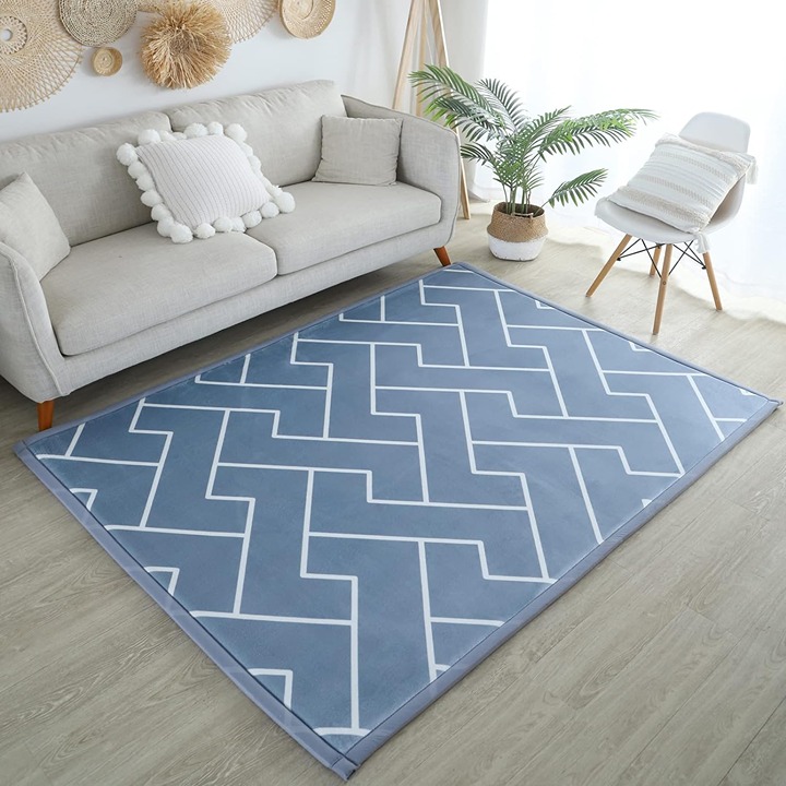Thick Modern Soft Carpet with High Density Memory Foam, 4'11 x4'11\ 