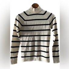 Joe Fresh mock neck stripped cashmere sweater