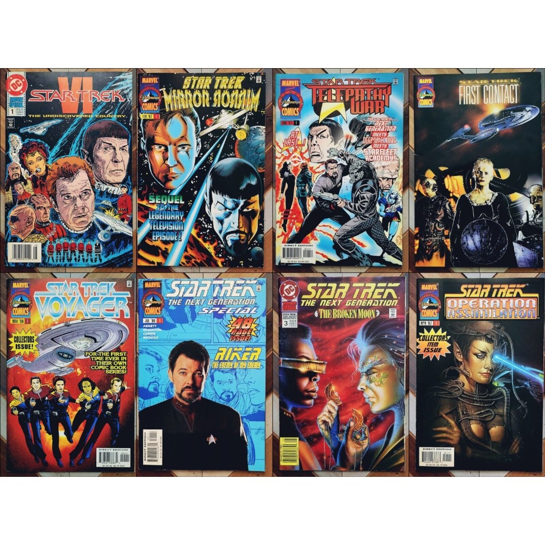 Lot of 8: STAR TREK Comics (Marvel & DC) Crossover Events & ONE-SHOT Specials