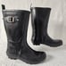 Kamik Rubber Rainboots Kids 4 Black Silver Waterproof Round Toe Mid Calf Warm
