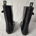 Kamik Rubber Rainboots Kids 4 Black Silver Waterproof Round Toe Mid Calf Warm