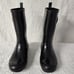 Kamik Rubber Rainboots Kids 4 Black Silver Waterproof Round Toe Mid Calf Warm