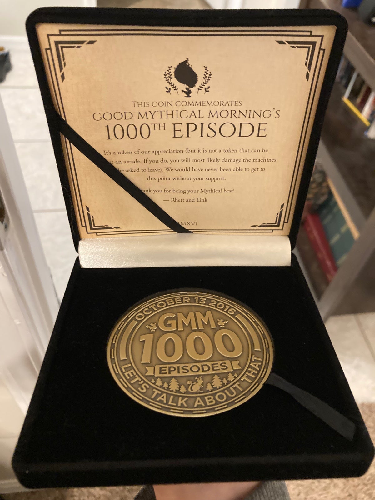 Good mythical morning limited edition 1000th episode golden token