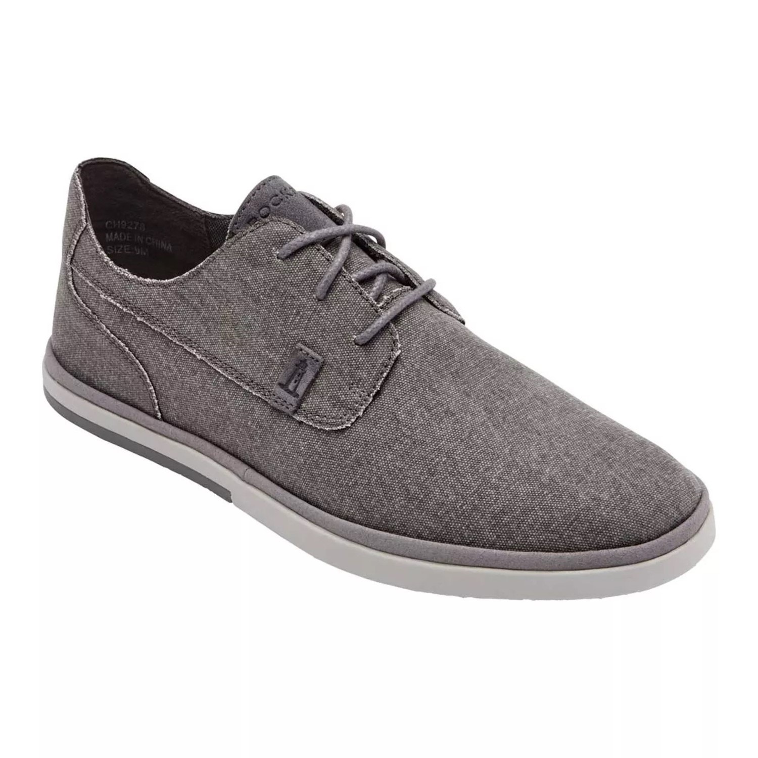 Rockport Men Canvas Plain Toe Casual Derby Oxfords Austyn Size US 12M Grey