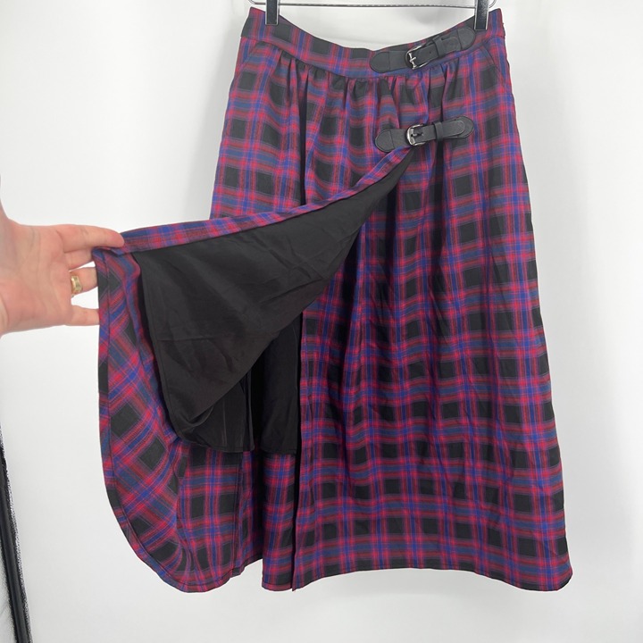 Alice's Pig Tartan Plaid Skirt with Buckles Outlander Dark Academia Schoolgirl S