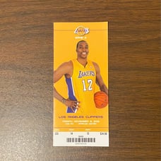 KOBE BRYANT MILESTONE LAKERS ALL-TIME STEALS FULL GAME TICKET @ CLIPPERS 11/2/12