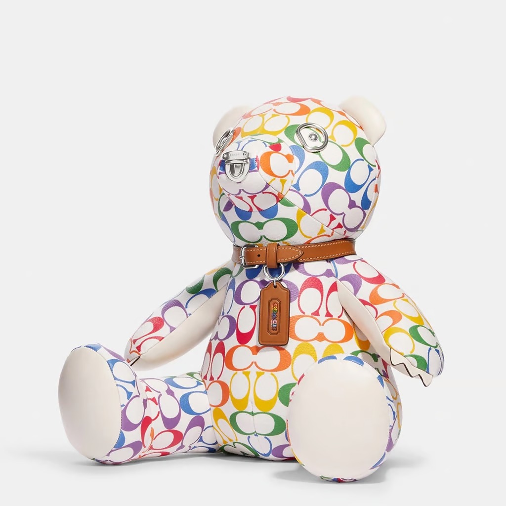 Coach Pride Collectible Bear In Rainbow Signature Canvas NEW