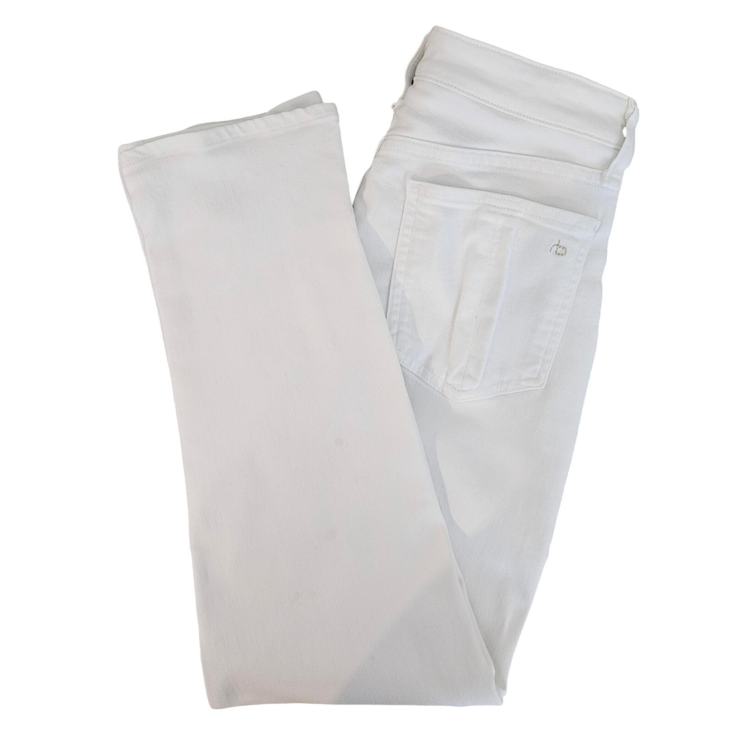 Rag and Bone White Denim Skinny Jeans High Rise Ankle | Womens 28 | MINOR FLAWS