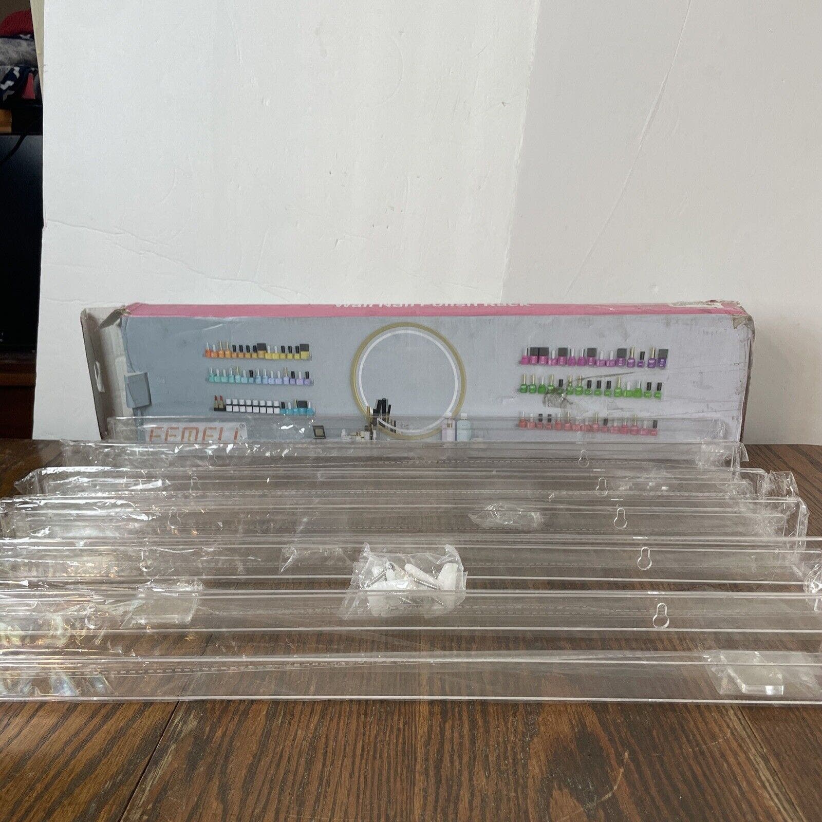 24 Inch Nail Polish Organizers Set Of 6 Clear Acrylic Display Holds 130-180