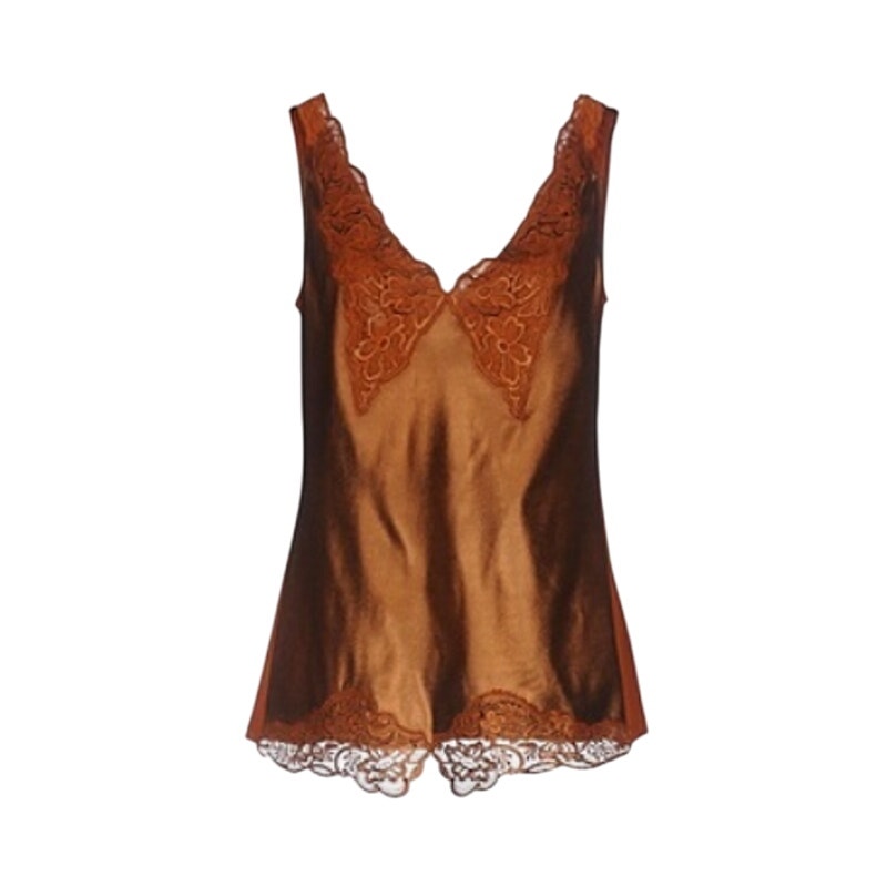 Stella McCartney silk sleeveless blouse coffee colored Size 8