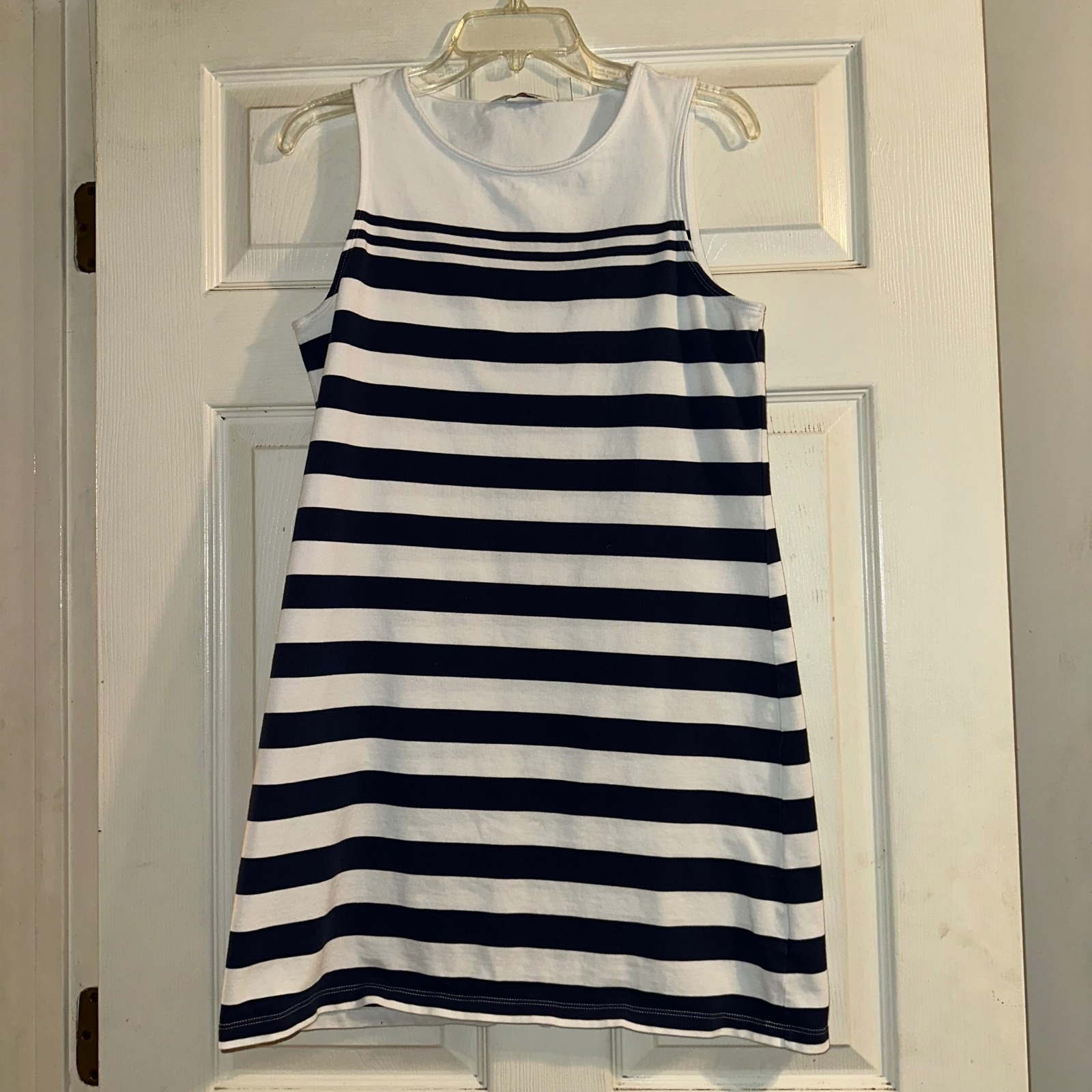 Vineyard Vines Striped Tank Dress Sleeveless Casual White Blue Size S